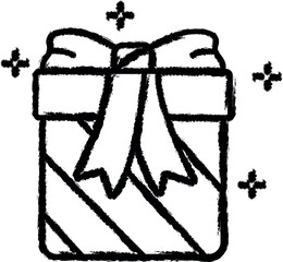 Fototapete - Gift box, ribbon vector icon in grunge style