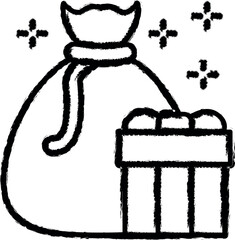 Fototapete - Bag, present, gift vector icon in grunge style