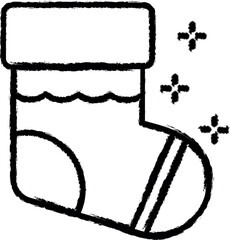 Fototapete - Sock, present vector icon in grunge style