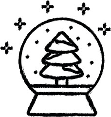 Poster - Snow globe, tree vector icon in grunge style