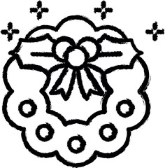 Poster - Mistletoe, wreath vector icon in grunge style