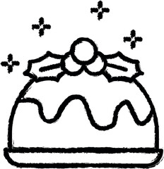 Poster - Pudding, bakery vector icon in grunge style