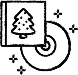 Aufkleber - Cd, music, tree vector icon in grunge style