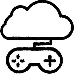 Aufkleber - Cloud, joystick vector icon in grunge style