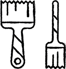 Poster - Paint brushes vector icon in grunge style