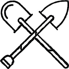 Poster - Shovels vector icon in grunge style