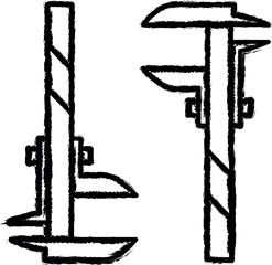 Poster - Caliper vector icon in grunge style