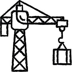 Aufkleber - Crane vector icon in grunge style