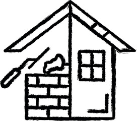 Aufkleber - Construction, house vector icon in grunge style