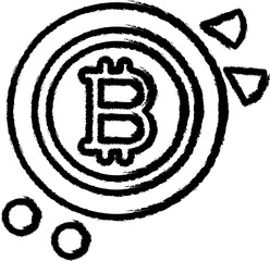 Aufkleber - bitcoin, management vector icon in grunge style