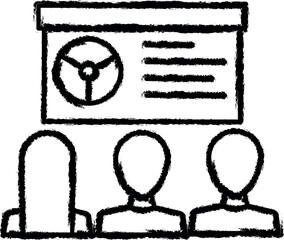 Poster - Training, driver, people vector icon in grunge style