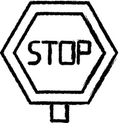 Aufkleber - Sign, stop vector icon in grunge style
