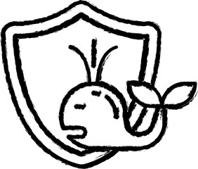 Aufkleber - Whale, shield, animal protection vector icon in grunge style