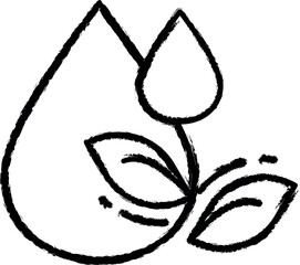 Aufkleber - Leafs, drop, ecology vector icon in grunge style
