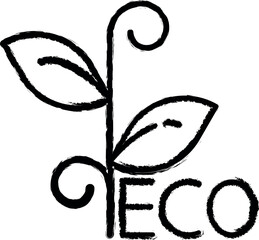 Aufkleber - Plant, eco vector icon in grunge style