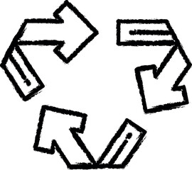 Poster - Recycling sign vector icon in grunge style