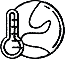 Poster - Earth, thermometer vector icon in grunge style