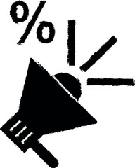 Leinwandbilder - Ecommerce, advertising vector icon in grunge style