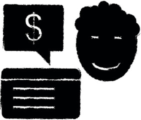 Leinwandbilder - Ecommerce, support vector icon in grunge style