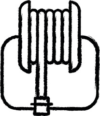 Aufkleber - Emergencies, fire hose vector icon in grunge style