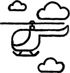 Aufkleber - Emergencies, helicopter vector icon in grunge style