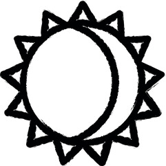 Aufkleber - moon sun vector icon in grunge style