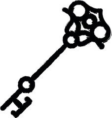Aufkleber - Key esoteric vector icon in grunge style
