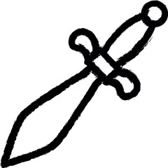Aufkleber - Dagger knife vector icon in grunge style