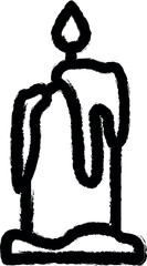 Poster - candle fire vector icon in grunge style