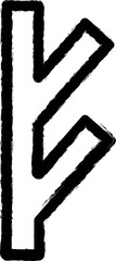 Poster - Rune symbol vector icon in grunge style