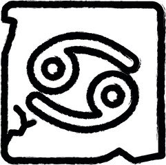 Poster - Zodiac cancer vector icon in grunge style