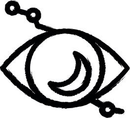 Aufkleber - eye moon star vector icon in grunge style
