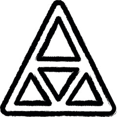 Aufkleber - triangle esoteric symbol vector icon in grunge style