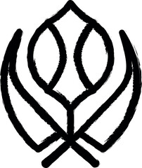 Poster - Symbol Khandwa vector icon in grunge style