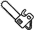Chainsaw, firefighter vector icon in grunge style