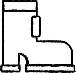 Poster - boots, firefighter vector icon in grunge style