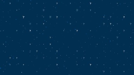 Poster - Template animation of evenly spaced female figure skating symbols of different sizes and opacity. Animation of transparency and size. Seamless looped 4k animation on dark blue background with stars