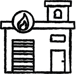 Aufkleber - Fire station, firefighter vector icon in grunge style