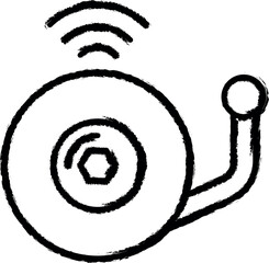 Poster - alarm, firefighter vector icon in grunge style