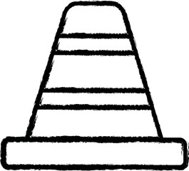 Aufkleber - Cone, firefighter vector icon in grunge style