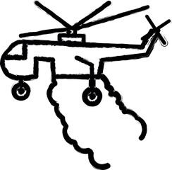 Aufkleber - Helicopter, firefighter vector icon in grunge style