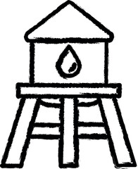 Aufkleber - Water tower, firefighter vector icon in grunge style