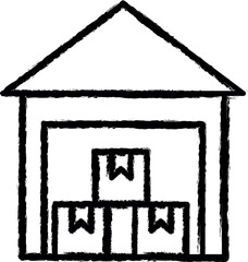 Poster - Warehouse vector icon in grunge style