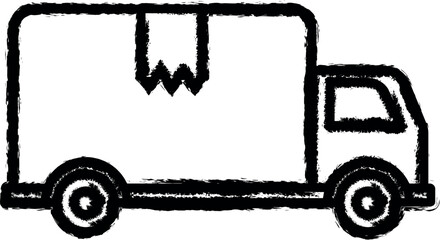 Poster - Delivery truck vector icon in grunge style