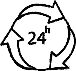 Aufkleber - 24 hours vector icon in grunge style