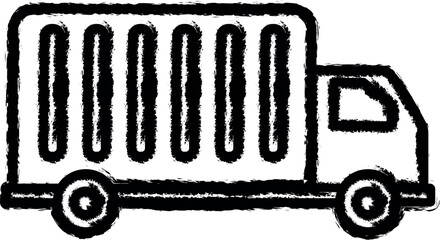 Poster - Delivery truck vector icon in grunge style