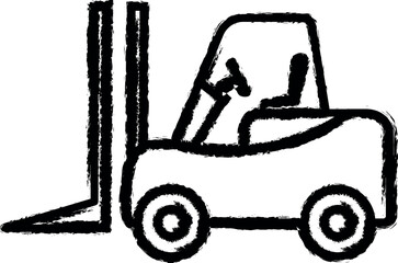 Poster - Forklift vector icon in grunge style