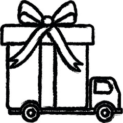 Poster - Delivery truck vector icon in grunge style