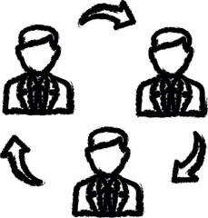Poster - Teamwork vector icon in grunge style