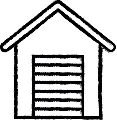 Poster - Warehouse vector icon in grunge style